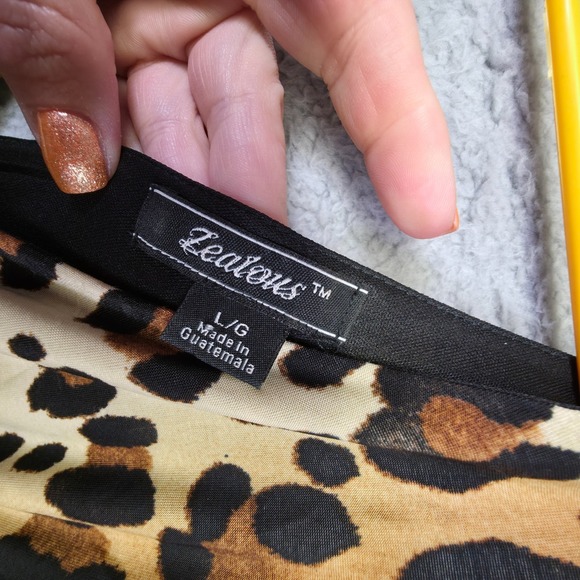 Zealous Dress Womens L Maxi Babydoll Animal Print Mob‎ Wife Leopard Baddie Y2K - Picture 15 of 16